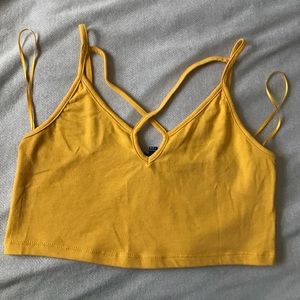 Ambiance croptop mustard color //L//